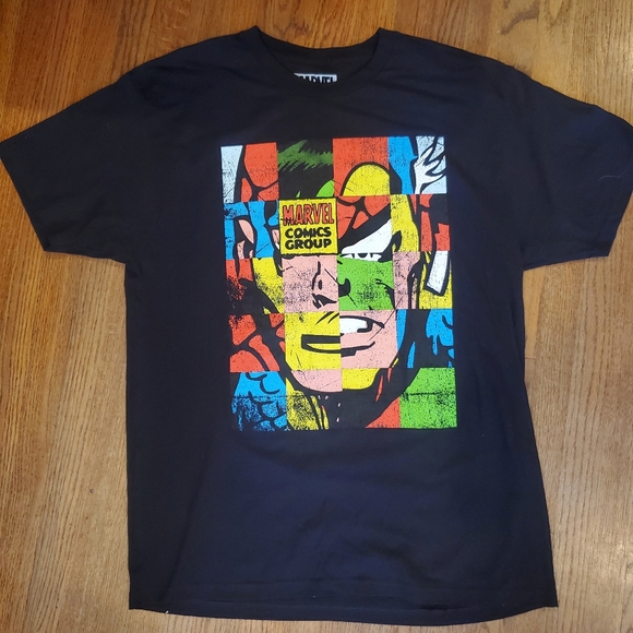 Marvel Tshirt Mens XL Black 100% Cotton EUC - Picture 1 of 4